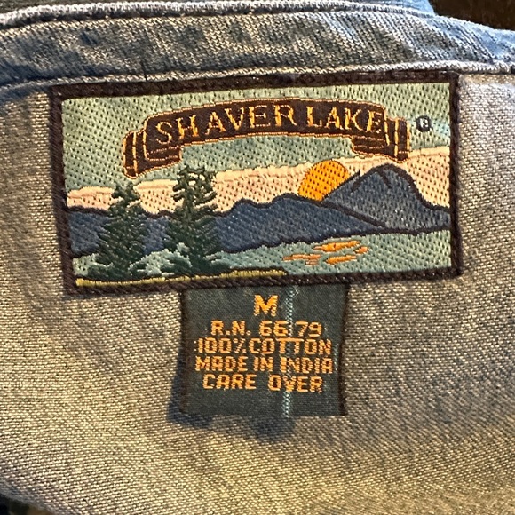 Vintage Shaver Lake Unique Blue Denim Vest with Intricate Cutouts - Picture 8 of 9